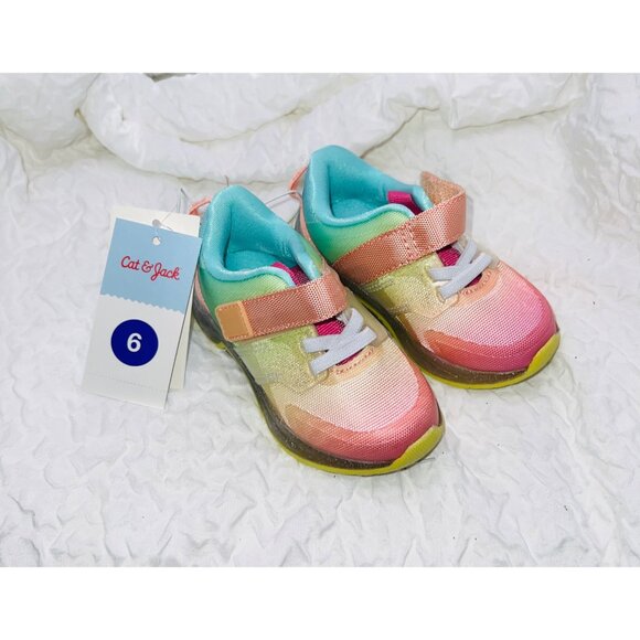 Cat & Jack Kids Light-Up Sneakers Size 6 Rainbow Gradient - Picture 1 of 4